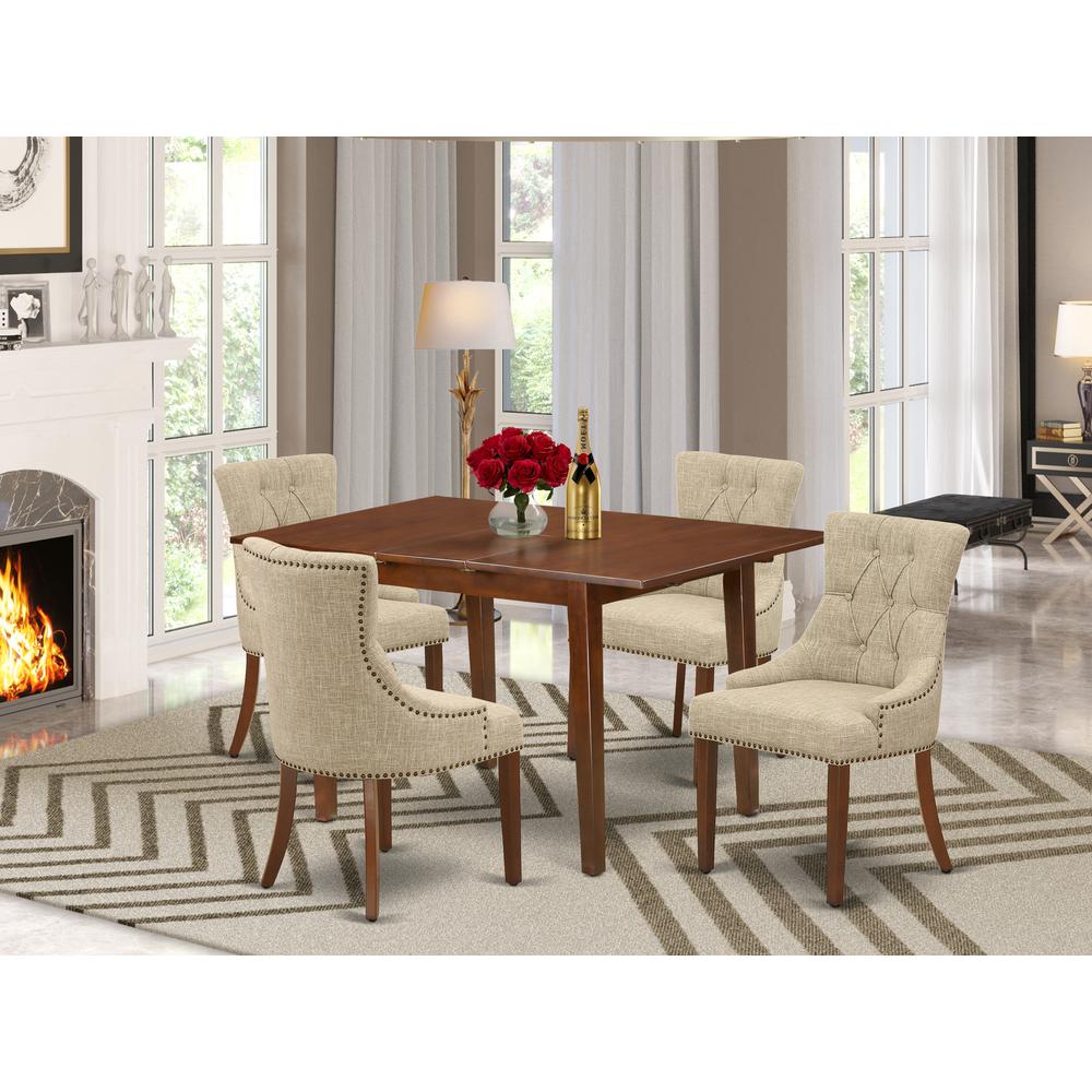 Dining Room Set Mahogany PSFR5-MAH-05 By East West Furniture | Dining Sets | Modishstore