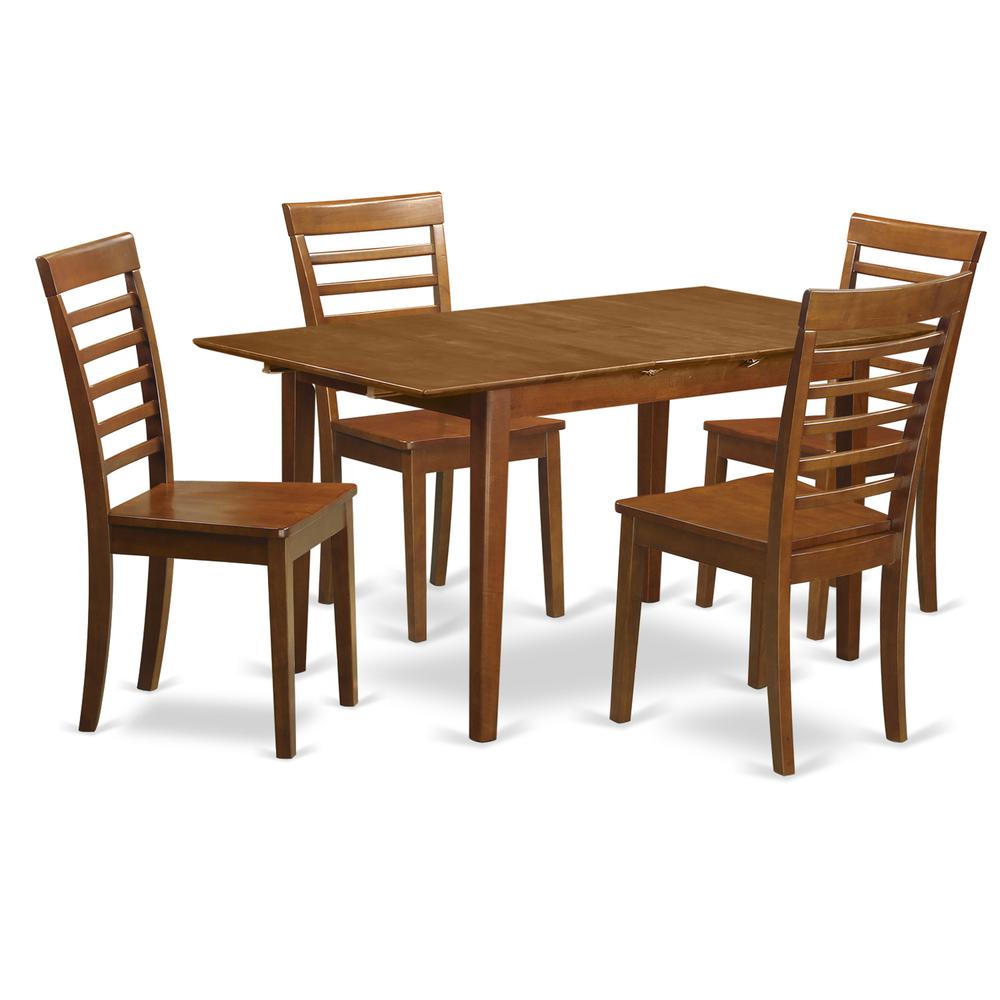 5 Pc Dinette Set For Small Spaces - Table And 4 Dining Chairs By East West Furniture | Dining Sets | Modishstore - 2