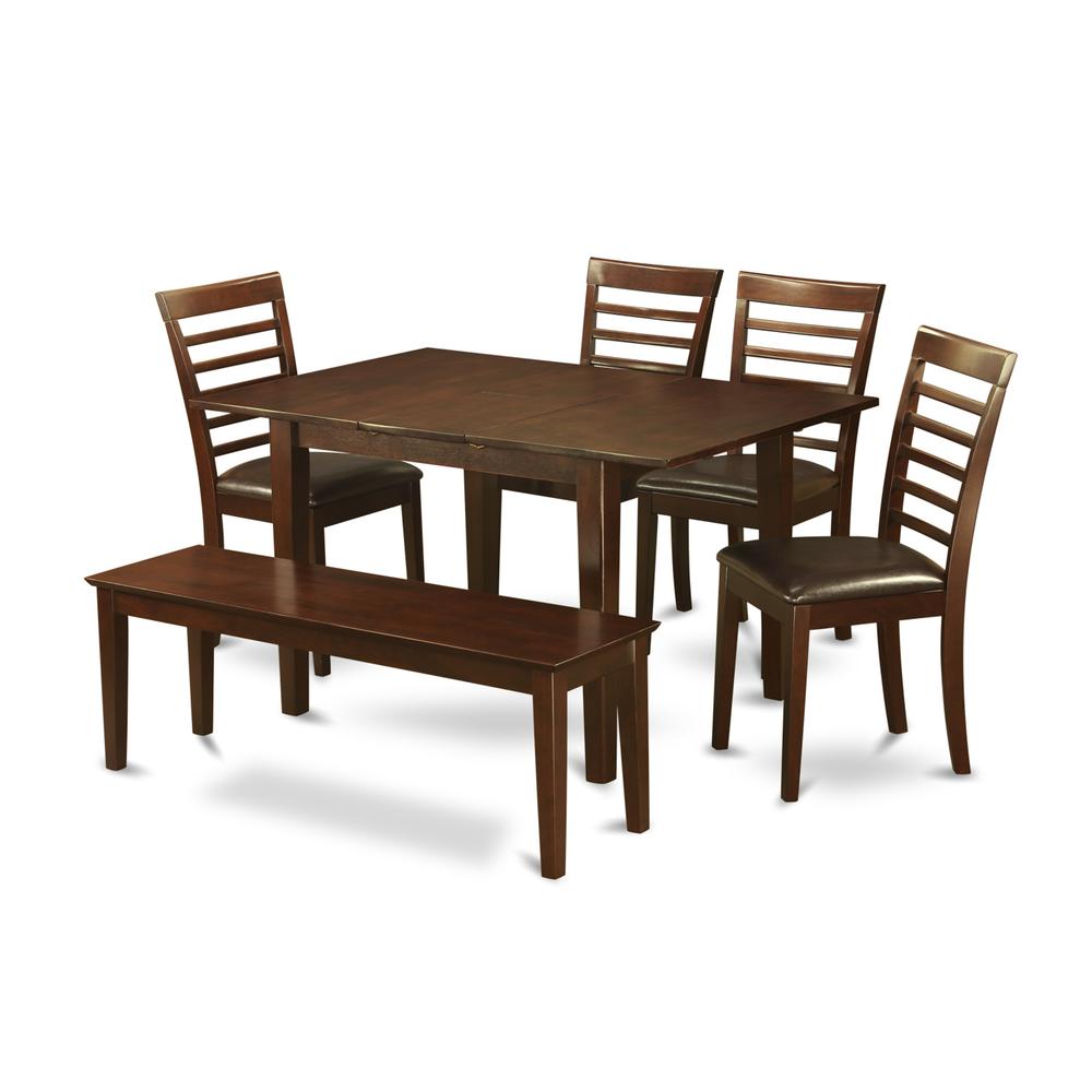 6 Pc Kitchen Table With Bench -Kitchen Tables With 4 Kitchen Chairs And Bench By East West Furniture | Dining Sets | Modishstore - 2