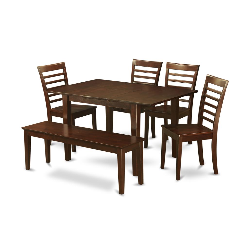 6 Pc Dining Room Set With Bench -Table With 4 Chairs And Dining Bench By East West Furniture | Dining Sets | Modishstore - 2