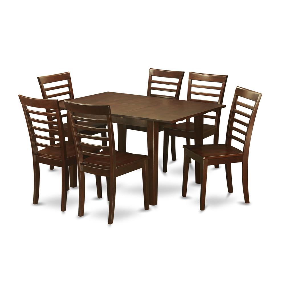 7 Pc Small Kitchen Table Set - Kitchen Table With 6 Kitchen Chairs By East West Furniture | Dining Sets | Modishstore - 2