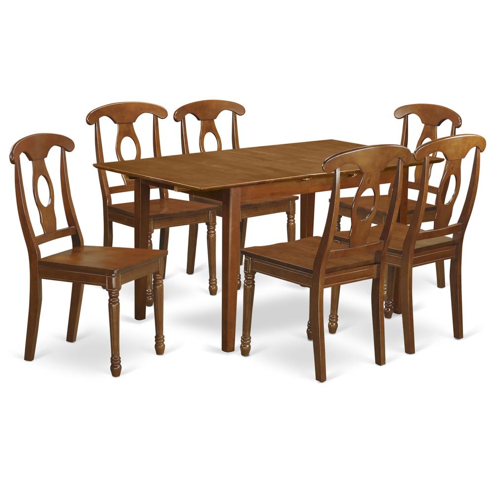 7 Pc Kitchen Table Set Table With Leaf And 6 Dining Chairs By East West Furniture | Dining Sets | Modishstore - 2