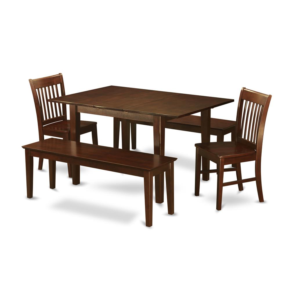 5 Pc Small Kitchen Table Set - Table With 2 Kitchen Chairs And 2 Benches By East West Furniture | Dining Sets | Modishstore - 2