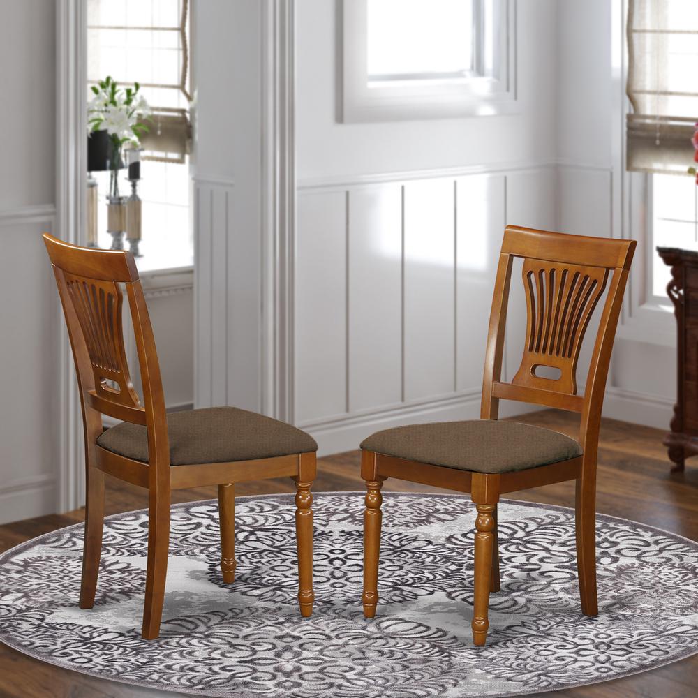 Pvc-Sbr-C Plainville Chair With Cushion Seat - Saddle Brown Finish By East West Furniture | Dining Chairs | Modishstore - 2