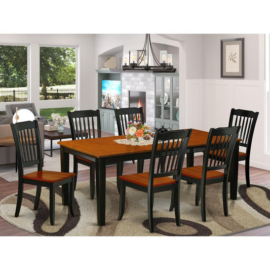 Dining Room Set Black & Cherry QUDA7-BCH-W By East West Furniture | Dining Sets | Modishstore