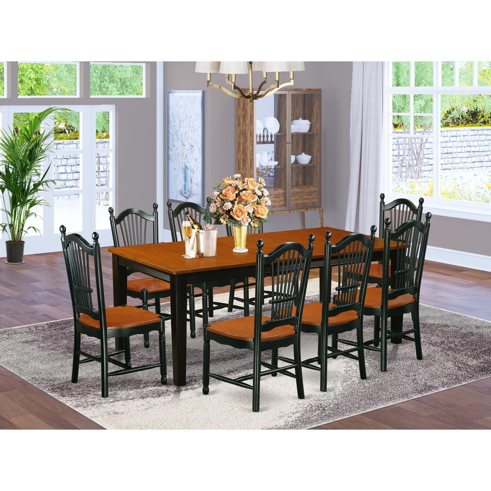 Dining Room Set Black & Cherry QUDO9-BCH-W By East West Furniture | Dining Sets | Modishstore