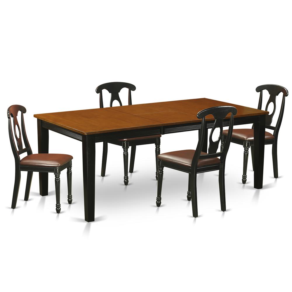 5 Pc Dining Set-Dining Table With 4 Wood Dining Chairs By East West Furniture - Quke5-Bch-Lc | Dining Sets | Modishstore - 2
