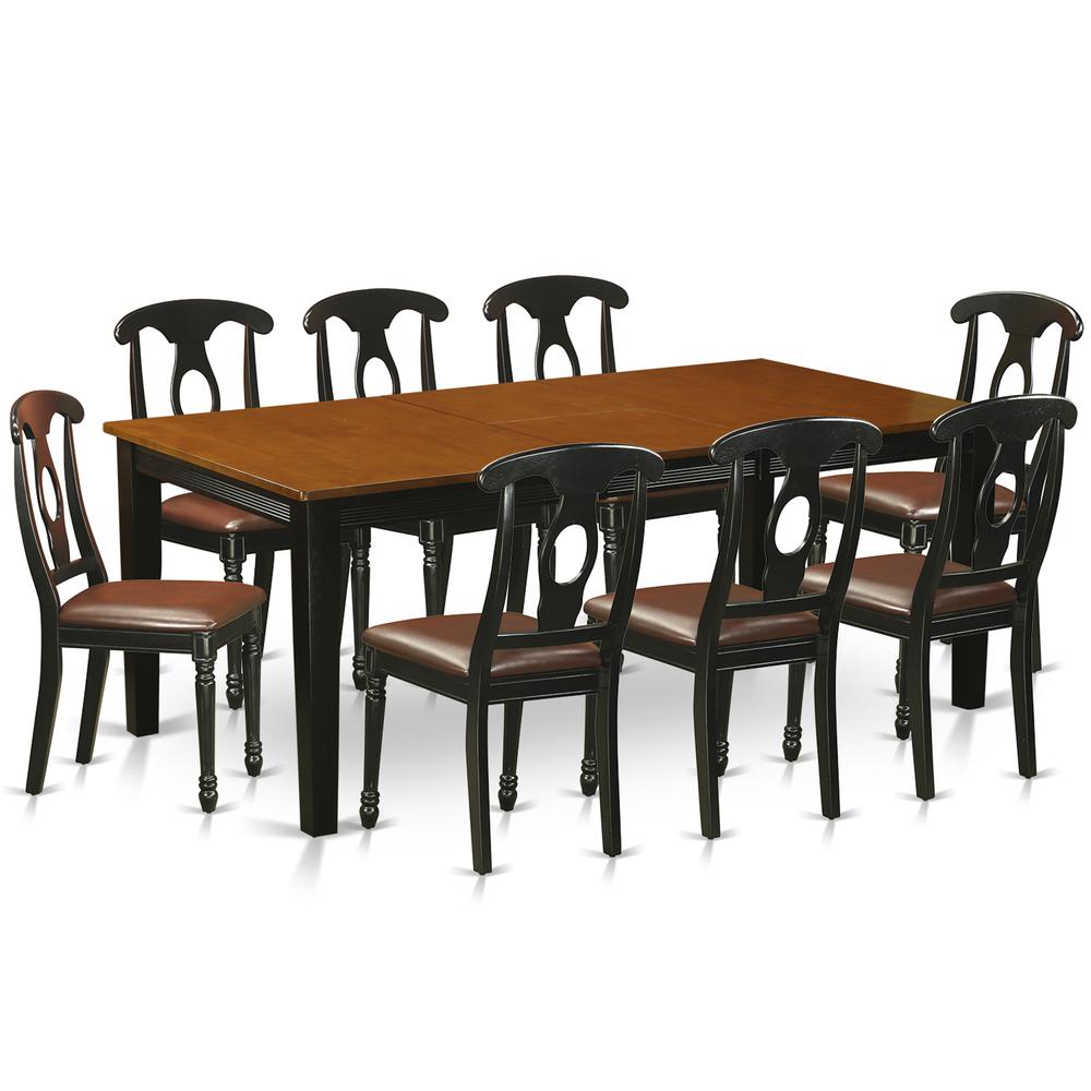 9 Pc Dining Set-Dining Table With 8 Wooden Dining Chairs By East West Furniture - Quke9-Bch-Lc | Dining Sets | Modishstore - 2