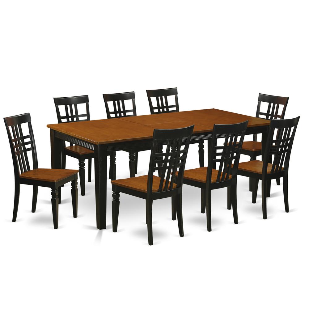 9 Pc Table Set With A Dining Table And 8 Dining Chairs In Black And Cherry By East West Furniture | Dining Sets | Modishstore - 2