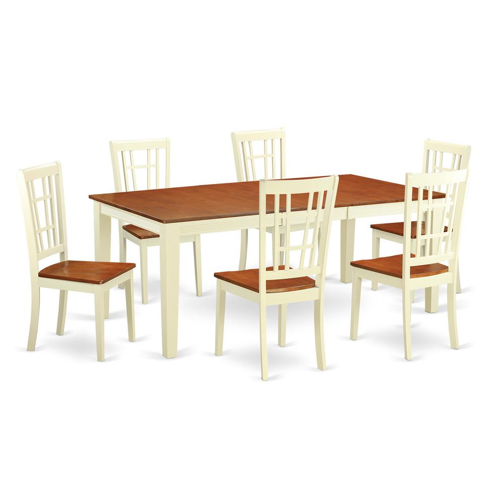 7 Pc Dinette Table Set For 6-Kitchen Table And 6 Kitchen Dining Chairs By East West Furniture | Dining Sets | Modishstore - 2
