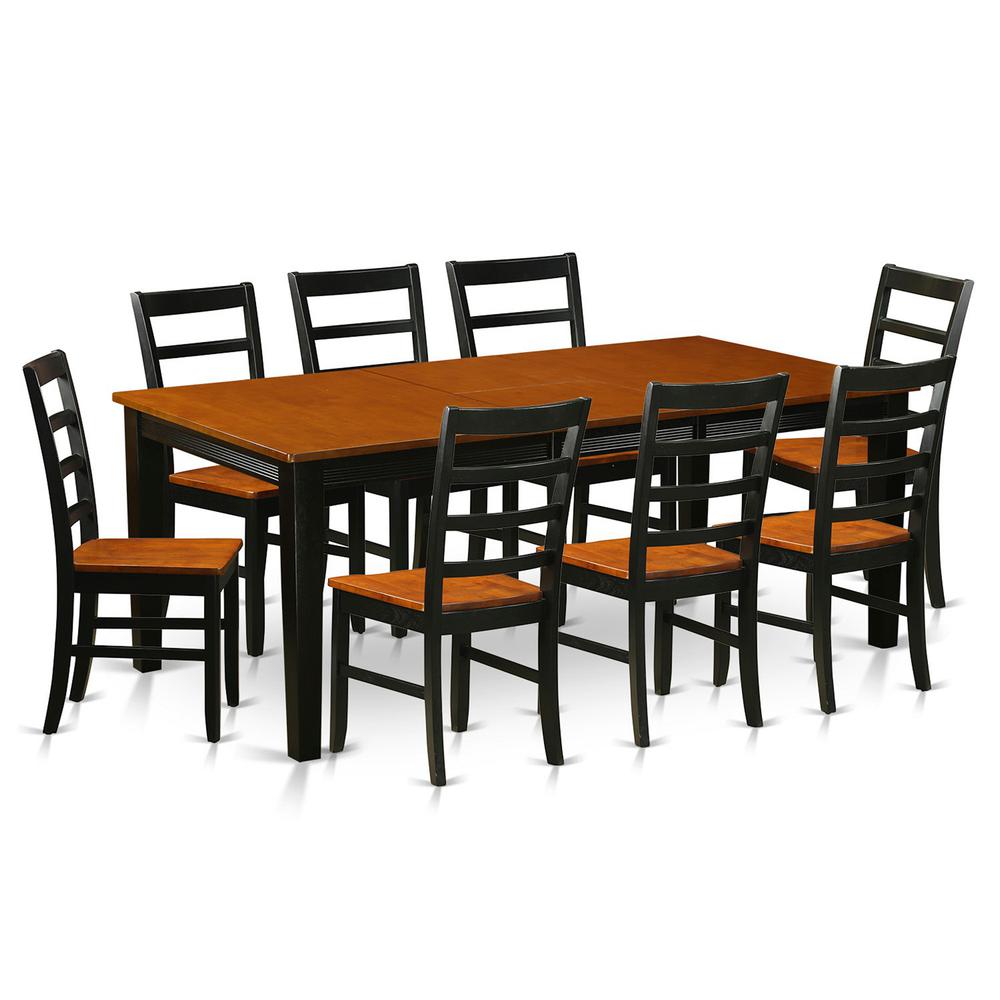 9 Pc Dining Room Set-Dining Table With 8 Wooden Dining Chairs By East West Furniture - Qupf9-Bch-W | Dining Sets | Modishstore - 2