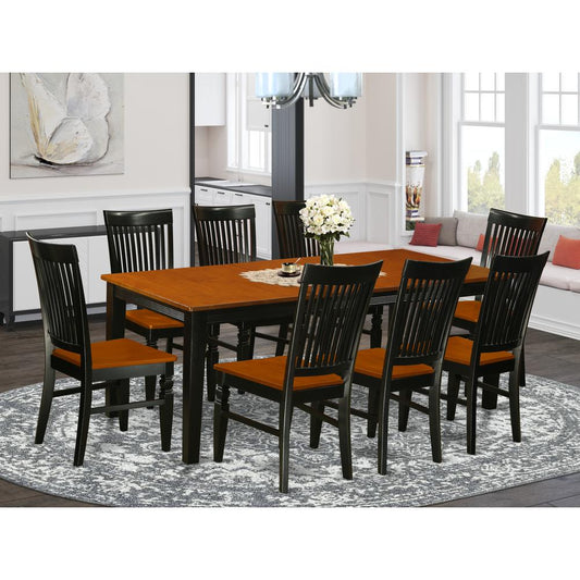 Dining Room Set Black & Cherry QUWE9-BCH-W By East West Furniture | Dining Sets | Modishstore
