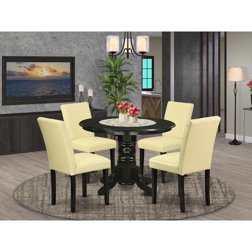 Dining Room Set Black SHAB5-BLK-73 By East West Furniture | Dining Sets | Modishstore