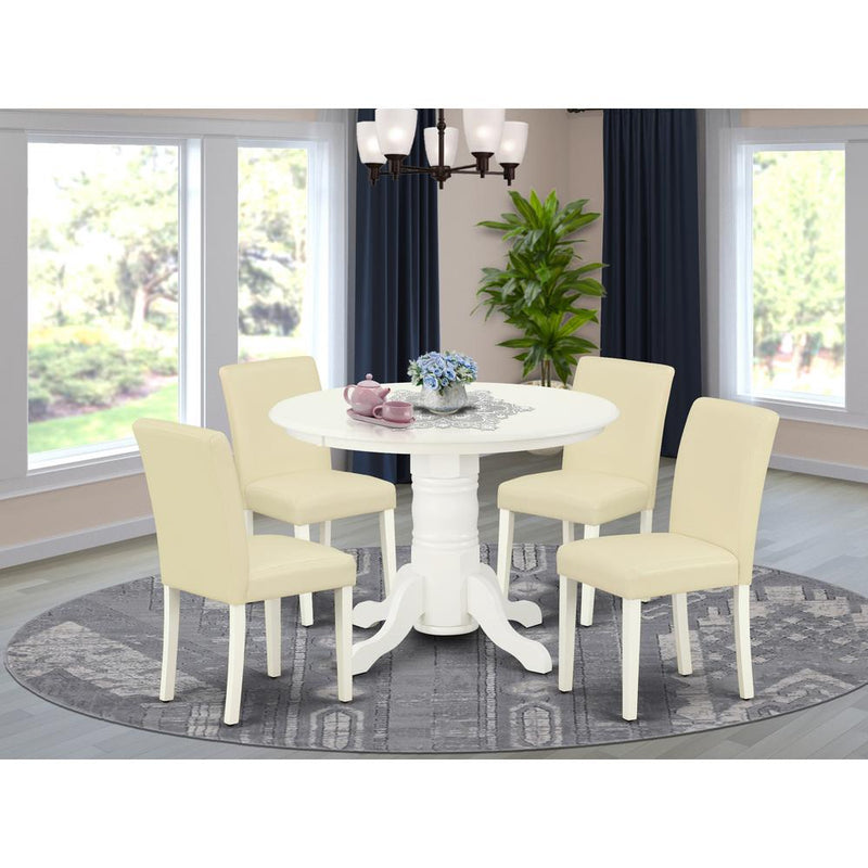 Dining Room Set Linen White SHAB5-LWH-64 By East West Furniture | Dining Sets | Modishstore