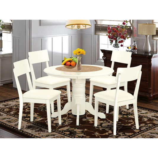 Dining Room Set Linen White SHAD5-LWH-LC By East West Furniture | Dining Sets | Modishstore