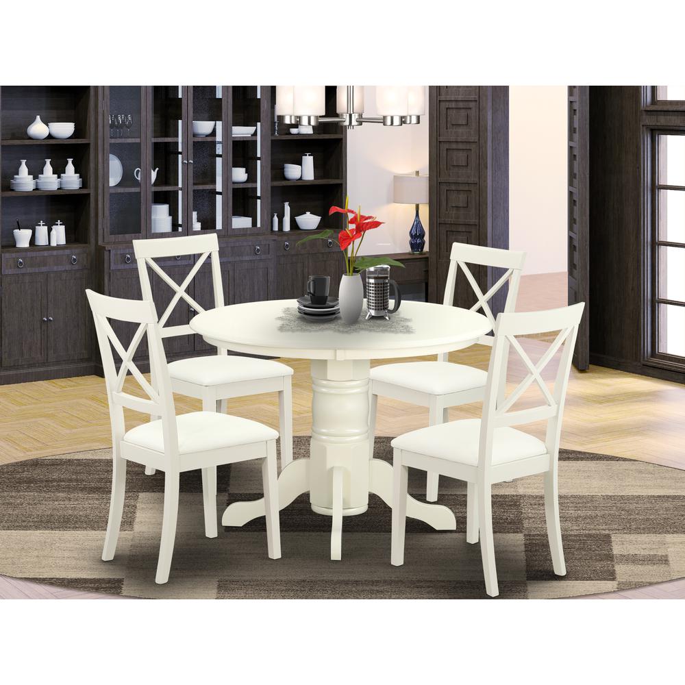 Dining Room Set Linen White SHBO5-WHI-LC By East West Furniture | Dining Sets | Modishstore