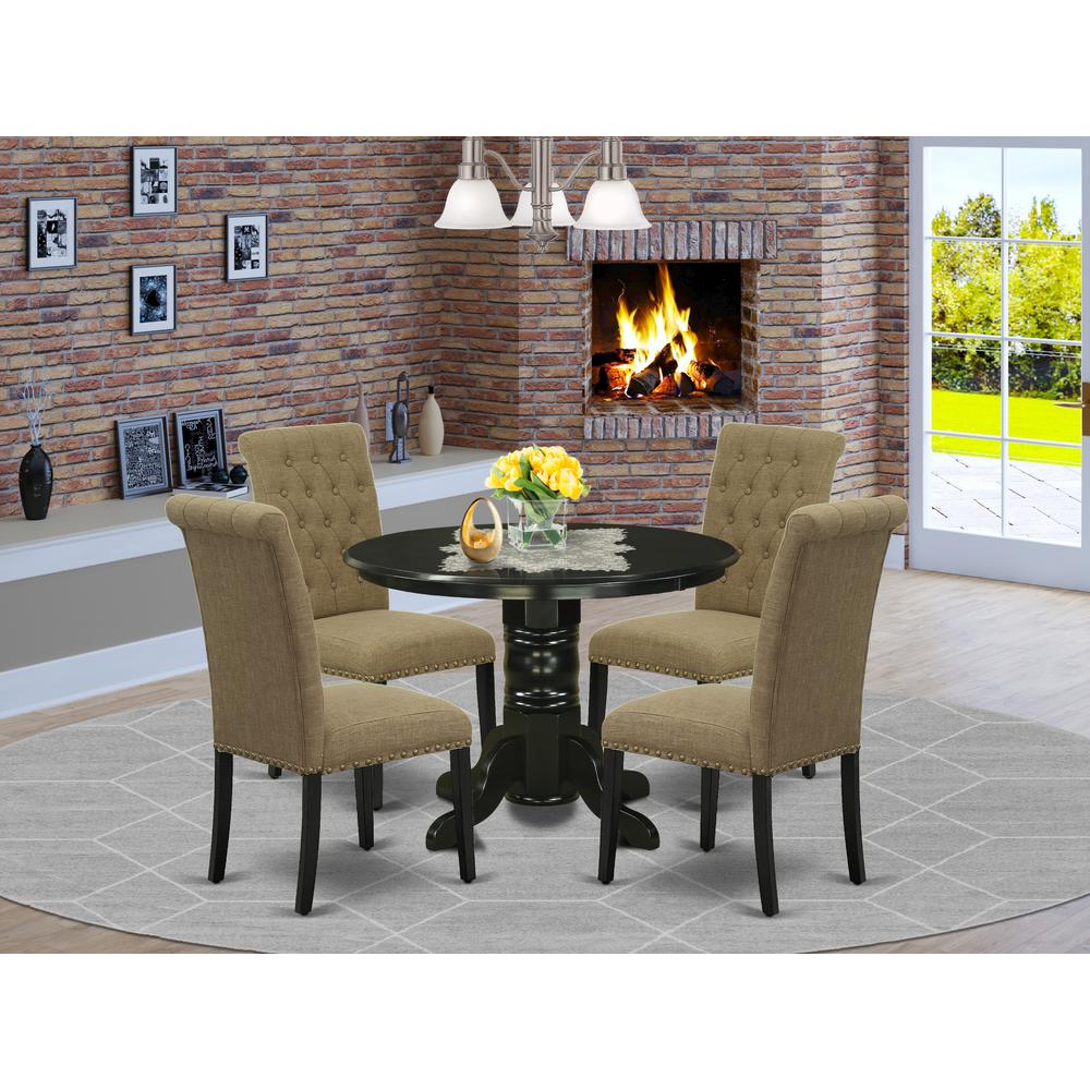 Dining Room Set Black SHBR5-BLK-17 By East West Furniture | Dining Sets | Modishstore