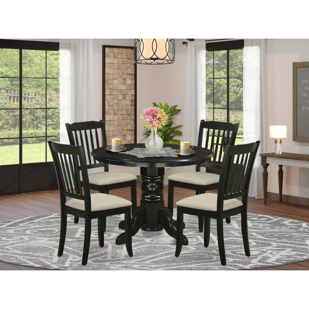 Dining Room Set Black SHDA5-BLK-C By East West Furniture | Dining Sets | Modishstore