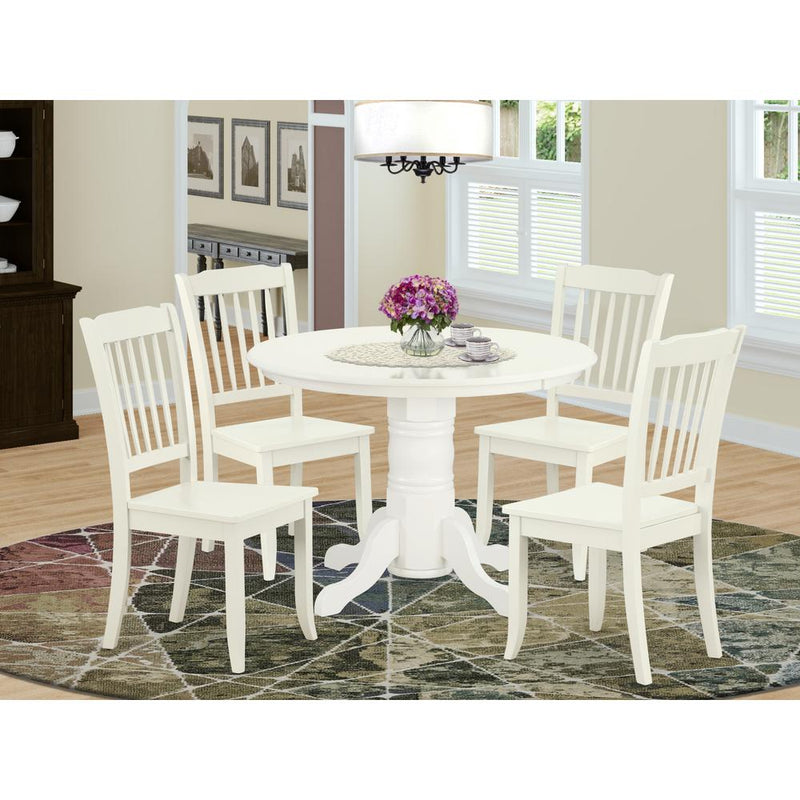 Dining Room Set Linen White SHDA5-LWH-W By East West Furniture | Dining Sets | Modishstore