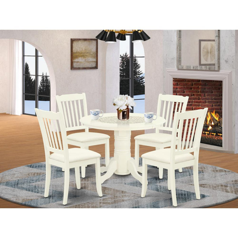 Dining Room Set Linen White SHDA5-WHI-C By East West Furniture | Dining Sets | Modishstore