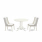 3-Pc Dinette Room Set Includes 1 Pedestal Dining Table And 2 Cream  Dining Chairs By East West Furniture | Dining Sets | Modishstore - 4