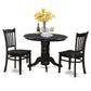 3 Pc Small Kitchen Table Set-Round Table And 2 Kitchen Chairs By East West Furniture | Dining Sets | Modishstore - 2
