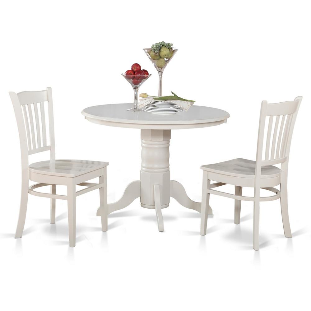 3 Pc Kitchen Nook Dining Set-Round Table And 2 Dinette Chairs By East West Furniture | Dining Sets | Modishstore - 2