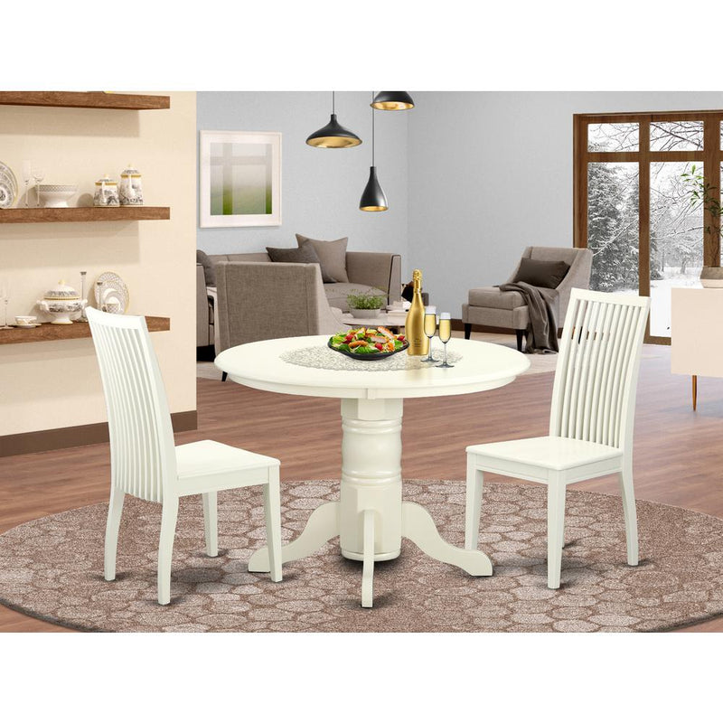 Dining Room Set Linen White SHIP3-LWH-W By East West Furniture | Dining Sets | Modishstore