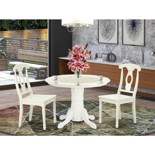 Dining Room Set Linen White SHKE3-LWH-W By East West Furniture | Dining Sets | Modishstore
