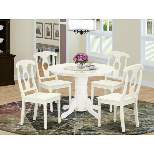Dining Room Set Linen White SHKE5-LWH-W By East West Furniture | Dining Sets | Modishstore