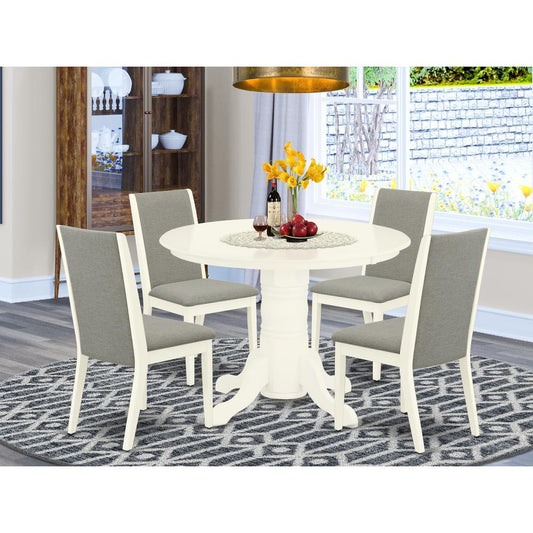 Dining Room Set Linen White SHLA5-WHI-06 By East West Furniture | Dining Sets | Modishstore