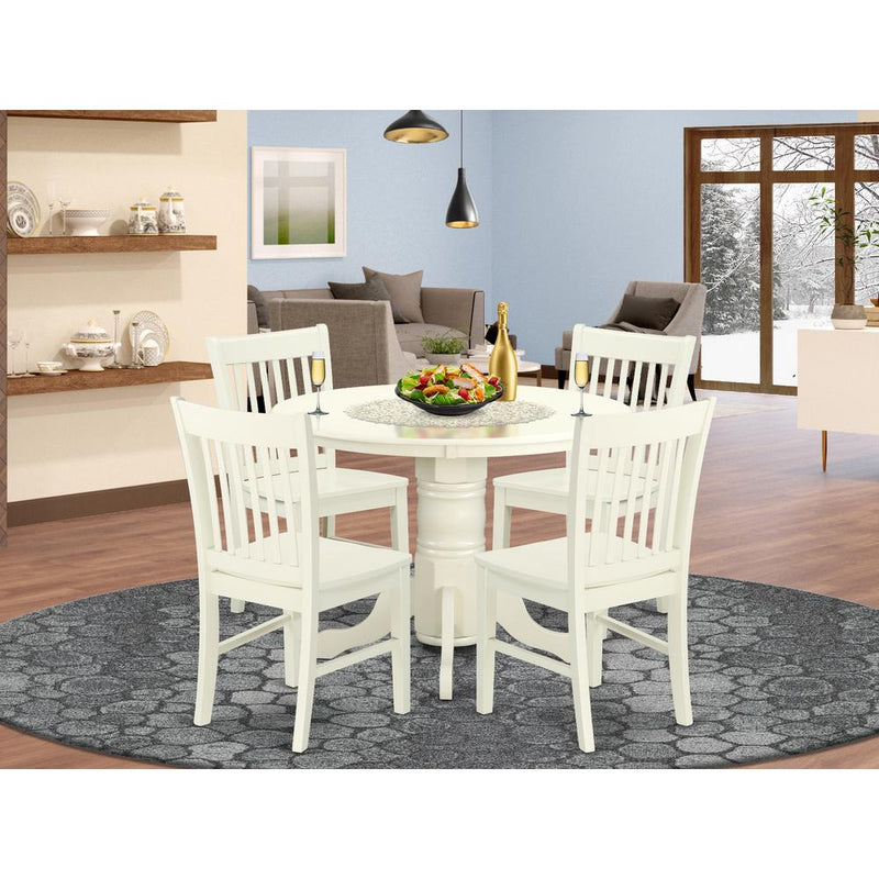 Dining Room Set Linen White SHNO5-LWH-W By East West Furniture | Dining Sets | Modishstore
