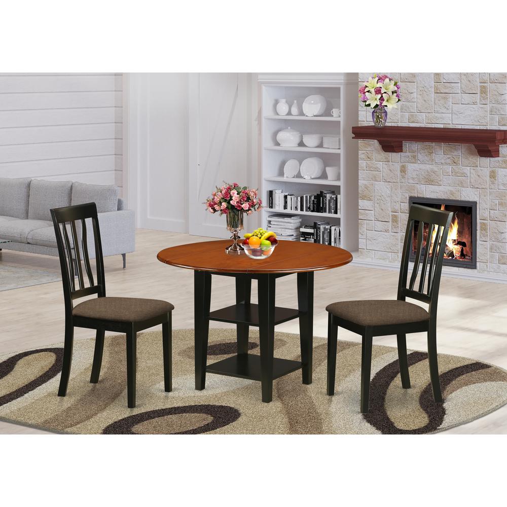 Dining Room Set Black & Cherry SUAN3-BCH-C By East West Furniture | Dining Sets | Modishstore