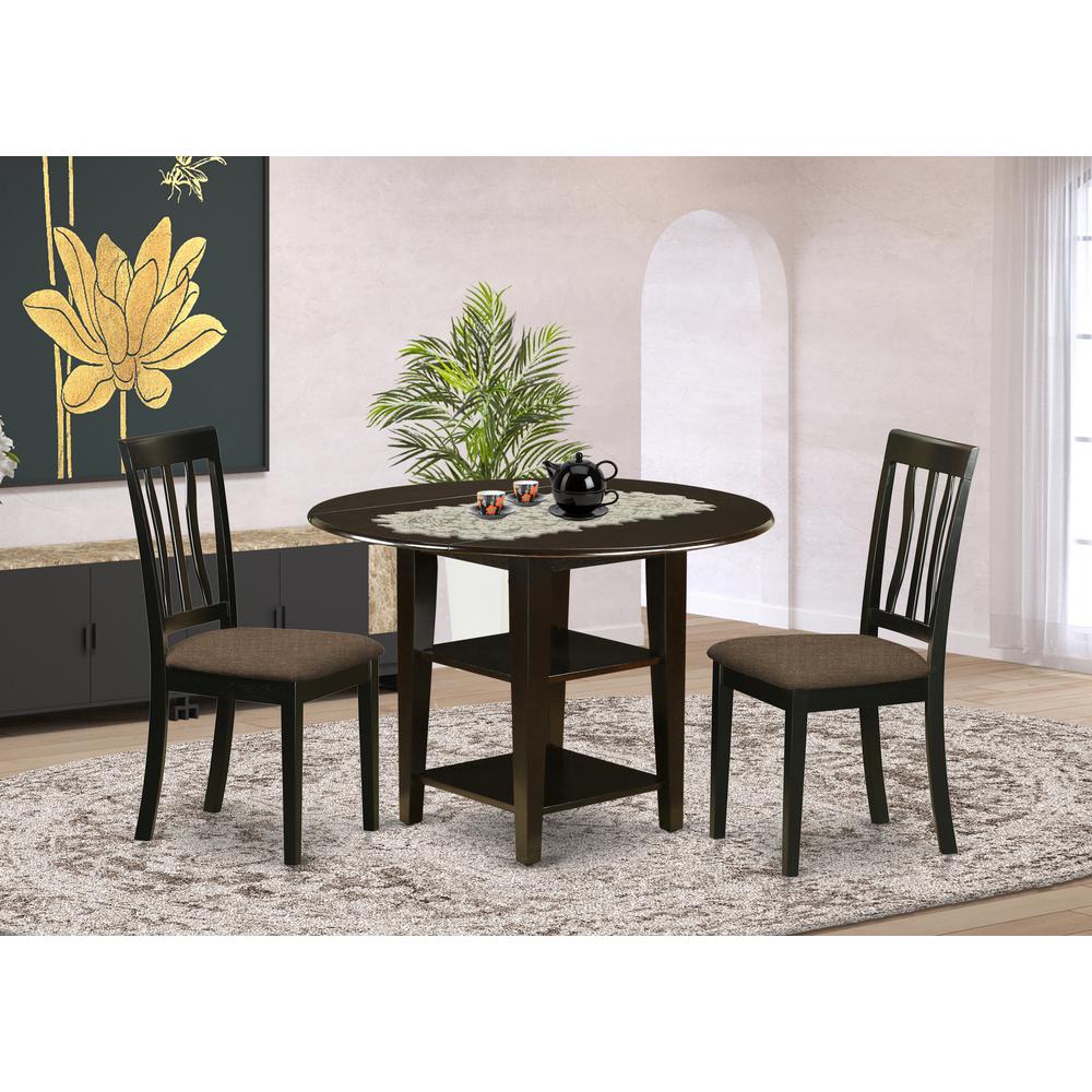 Dining Room Set Cappuccino SUAN3-CAP-C By East West Furniture | Dining Sets | Modishstore
