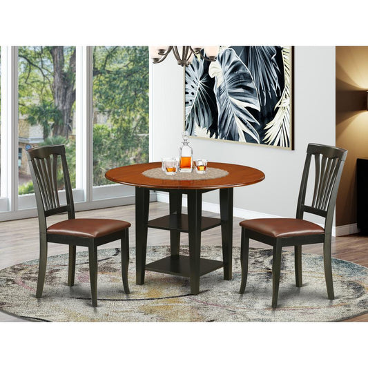 Dining Room Set Black & Cherry SUAV3-BCH-LC By East West Furniture | Dining Sets | Modishstore