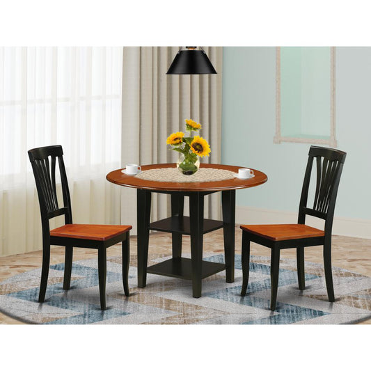 Dining Room Set Black & Cherry SUAV3-BCH-W By East West Furniture | Dining Sets | Modishstore