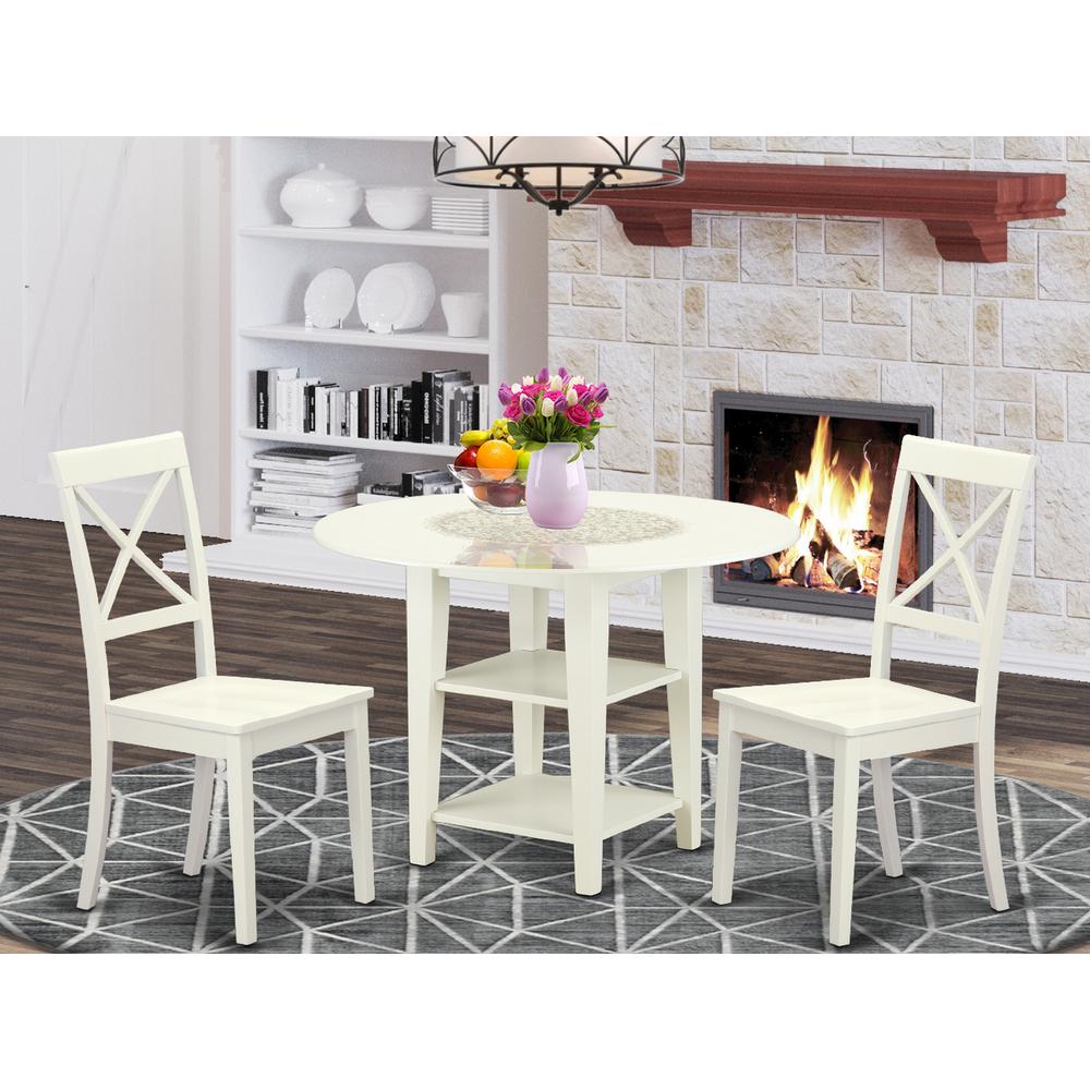 Dining Room Set Linen White SUBO3-LWH-W By East West Furniture | Dining Sets | Modishstore