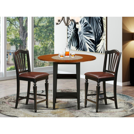 Dining Room Set Black & Cherry SUCH3H - BCH - LC By East West Furniture | Dining Sets | Modishstore