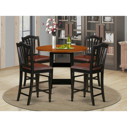 Dining Room Set Black & Cherry SUCH5H - BCH - LC By East West Furniture | Dining Sets | Modishstore