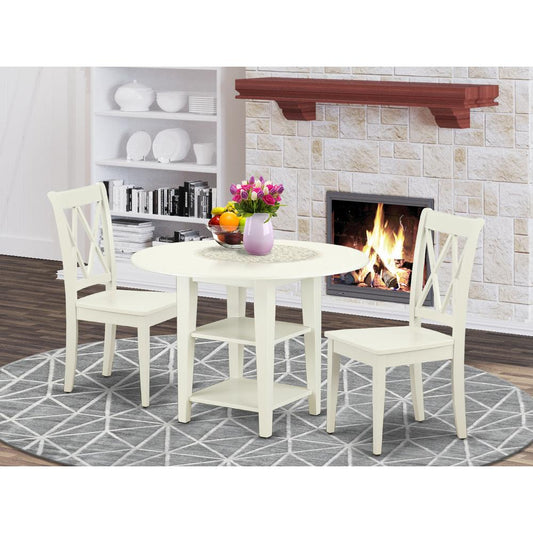 Dining Room Set Linen White SUCL3-LWH-W By East West Furniture | Dining Sets | Modishstore