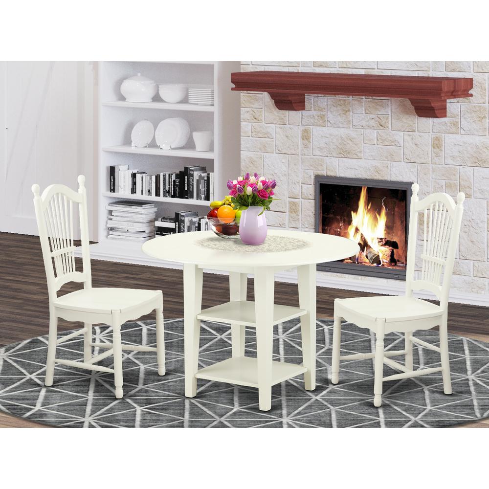 Dining Room Set Linen White SUDO3-LWH-W By East West Furniture | Dining Sets | Modishstore