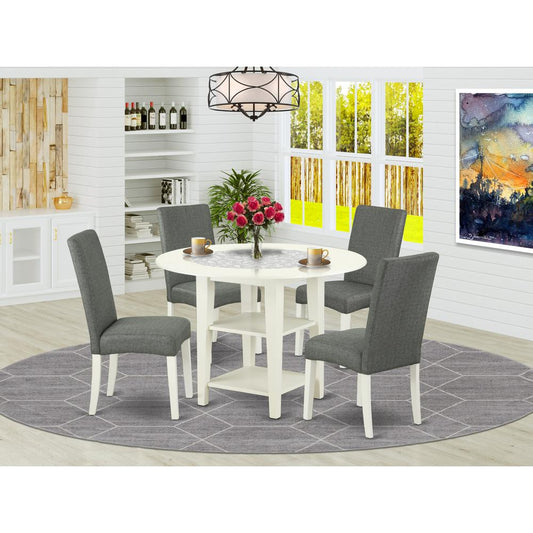 Dining Room Set Linen White SUDR5 - LWH - 07 By East West Furniture | Dining Sets | Modishstore