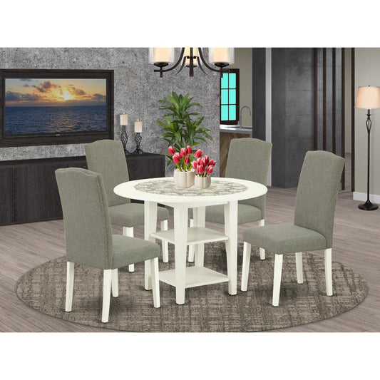 Dining Room Set Linen White SUEN5 - LWH - 06 By East West Furniture | Dining Sets | Modishstore