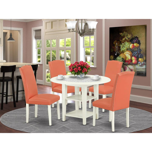 Dining Room Set Linen White SUEN5 - LWH - 78 By East West Furniture | Dining Sets | Modishstore