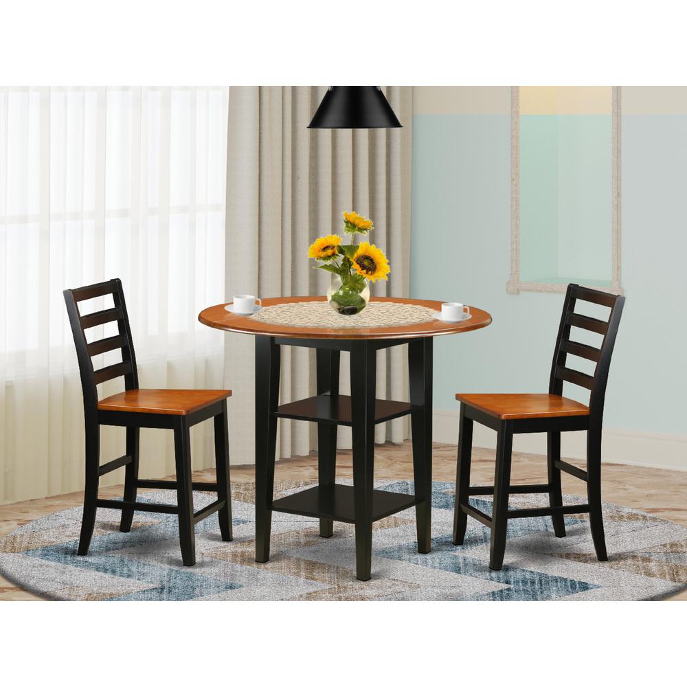 Dining Room Set Black & Cherry SUFA3H-BCH-W By East West Furniture | Dining Sets | Modishstore