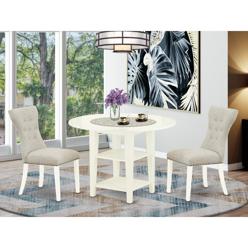 Dining Room Set Linen White SUGA3 - LWH - 35 By East West Furniture | Dining Sets | Modishstore