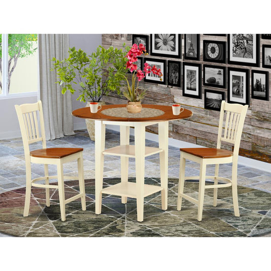 Dining Room Set Buttermilk & Cherry SUGR3H - BMK - W By East West Furniture | Dining Sets | Modishstore