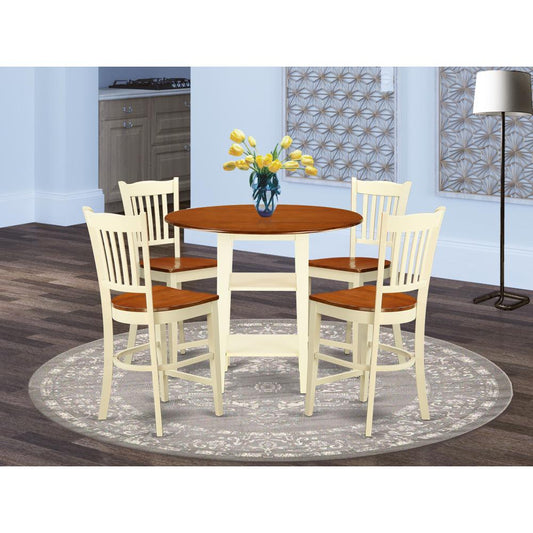 Dining Room Set Buttermilk & Cherry SUGR5H - BMK - W By East West Furniture | Dining Sets | Modishstore