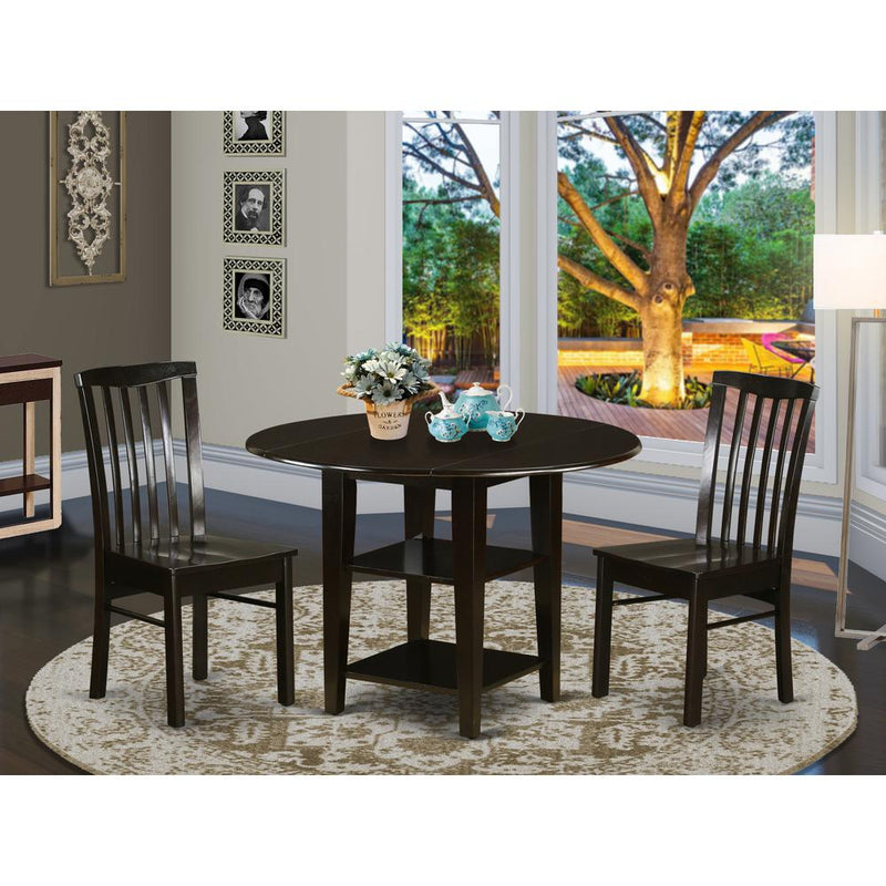 Dining Room Set Cappuccino SUHL3-CAP-W By East West Furniture | Dining Sets | Modishstore