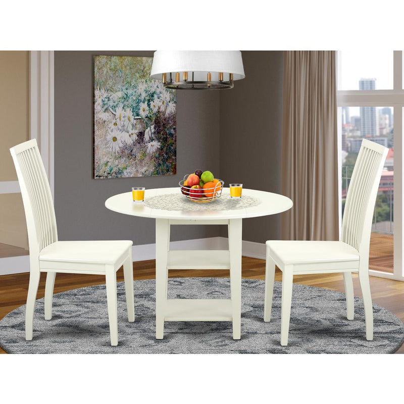 Dining Room Set Linen White SUIP3-LWH-W By East West Furniture | Dining Sets | Modishstore